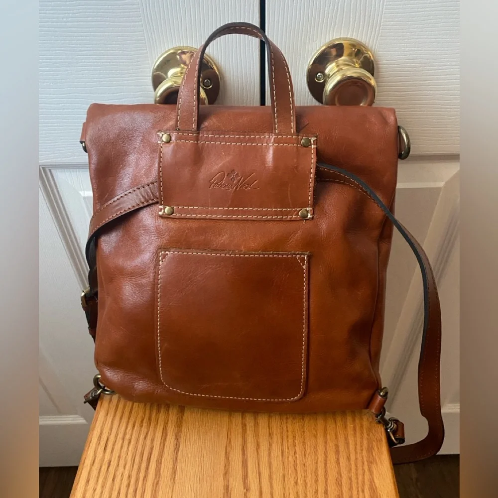 Patricia Nash Chestnut Brown Leather Backpack